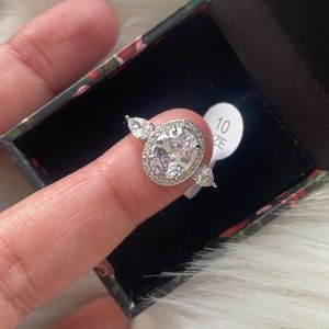 NWT Peermont Jewelry Cubic Zirconia Silver Ring Size 10